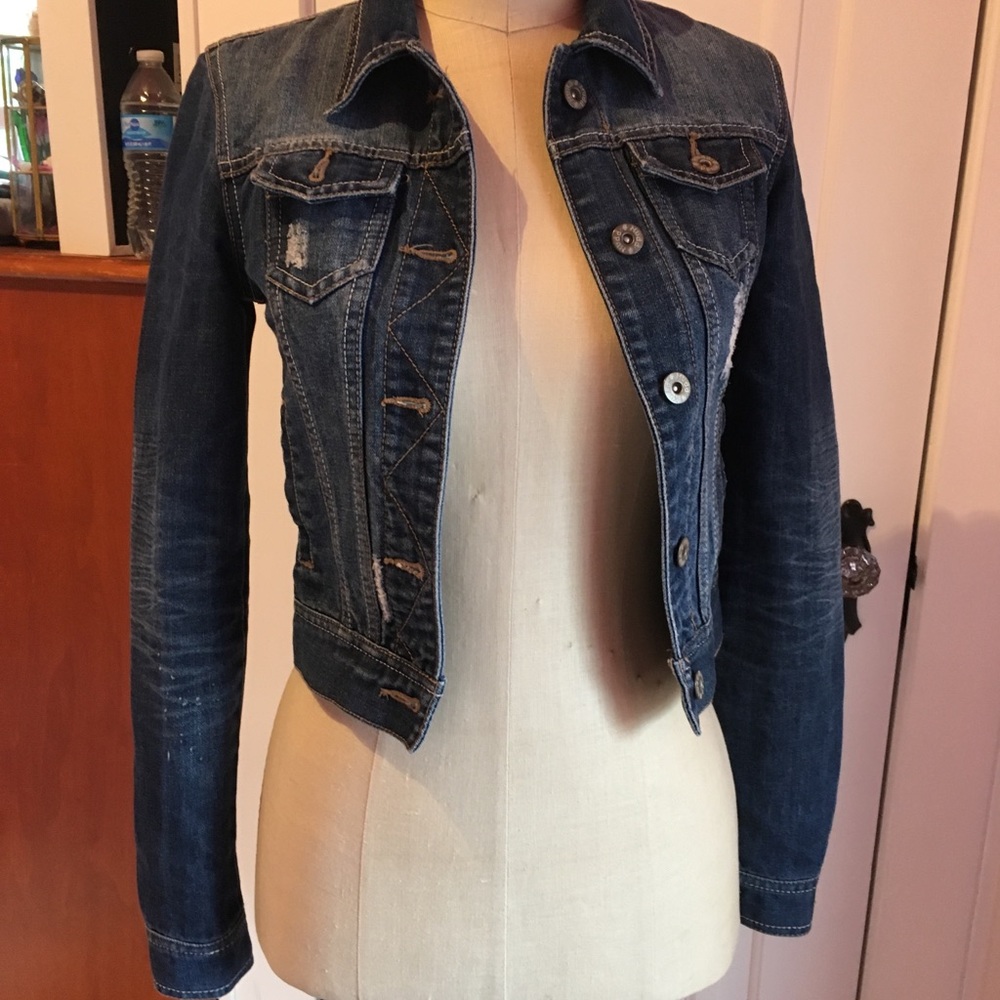 Denim jacket, distressed
